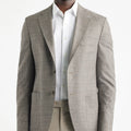 Men's Brown Textured Two Button Casual Blazer