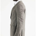 Men's Brown Textured Two Button Casual Blazer