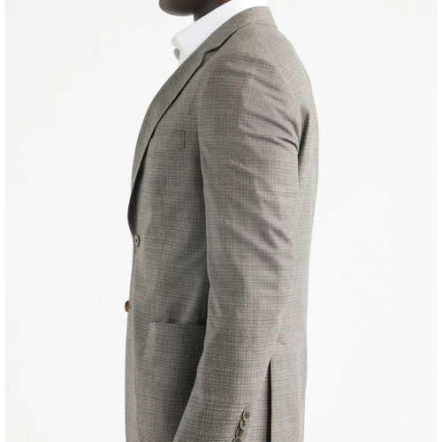 Men's Brown Textured Two Button Casual Blazer