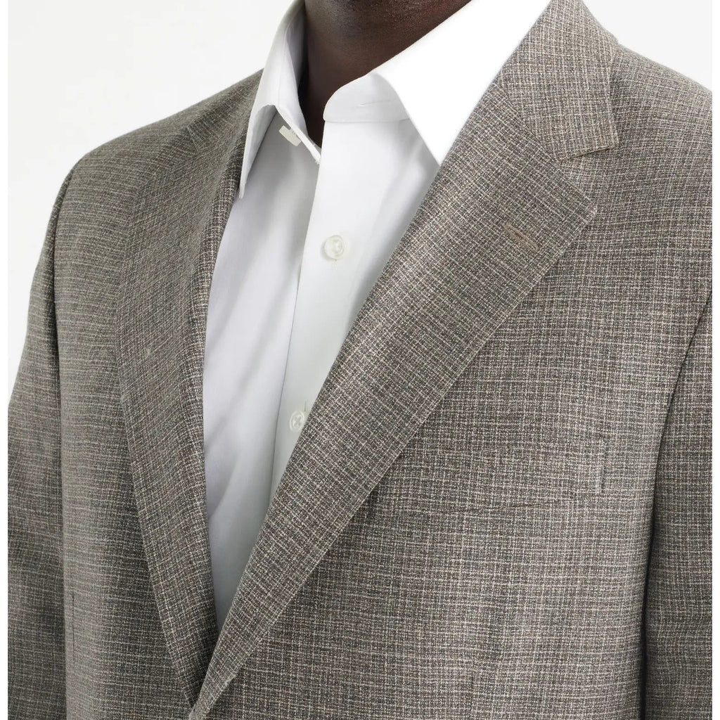 Men's Brown Textured Two Button Casual Blazer