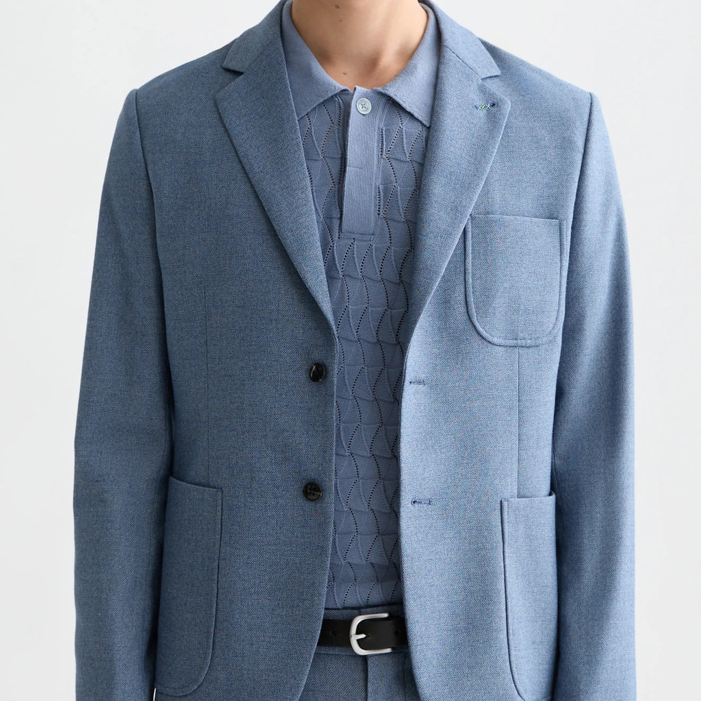 Men's Light Blue Two Button Casual Blazer