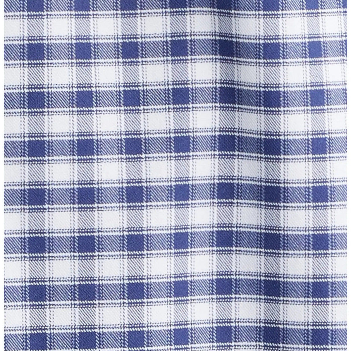 Men's Long Sleeve Blue and White Plaid Dress Shirt