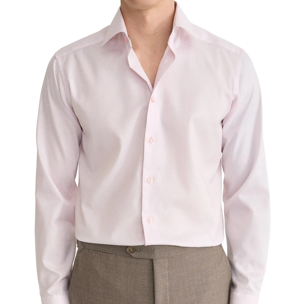 Men's Long Sleeve Fine Striped Button Down Dress Shirt