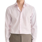 Men's Long Sleeve Fine Striped Button Down Dress Shirt
