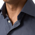 Men's Long Sleeve Geometric Print Button Down Dress Shirt