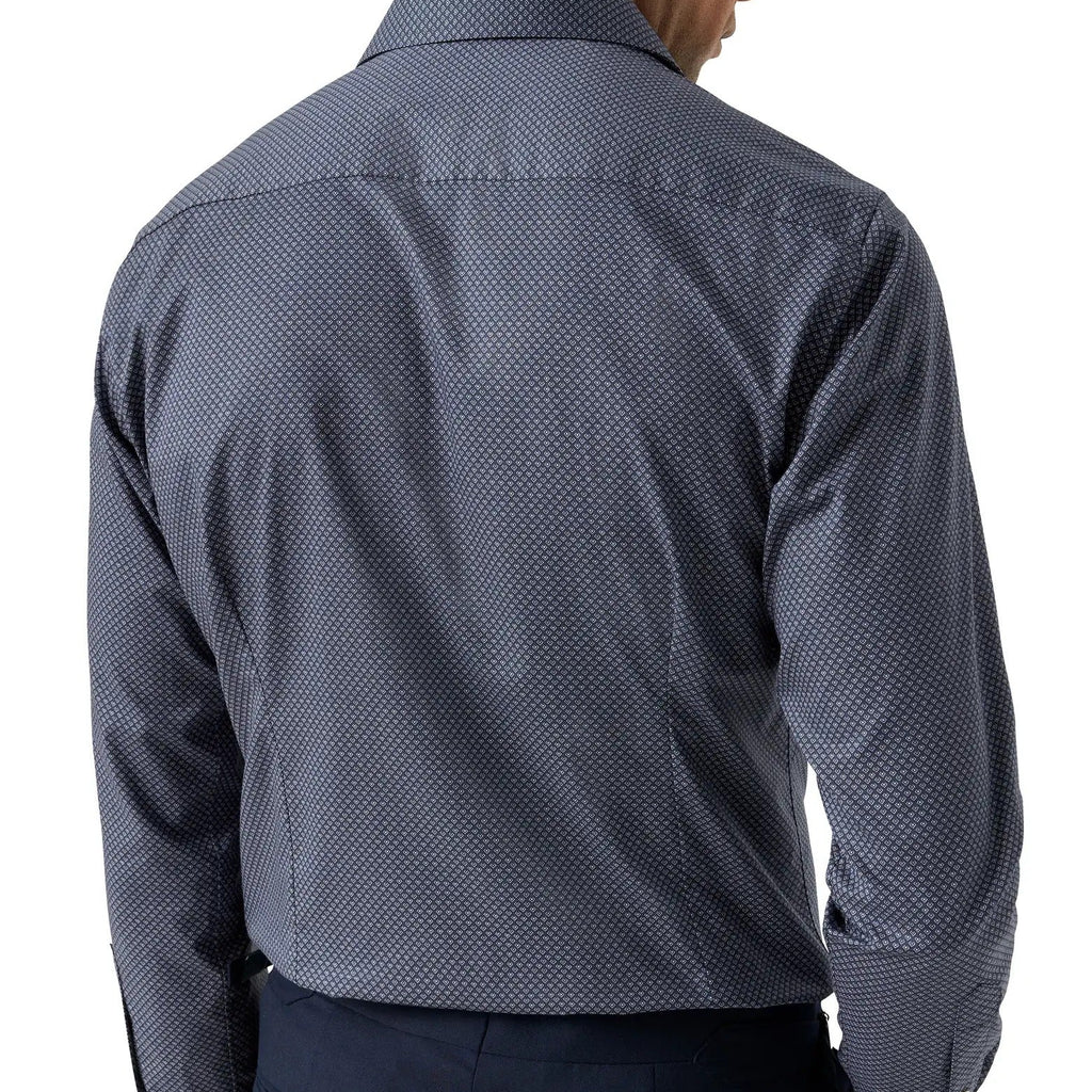 Men's Long Sleeve Geometric Print Button Down Dress Shirt