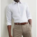 Men's Long Sleeve Pure White Anti Wrinkle Dress Shirt