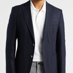 Men's Navy Blue Two Button Sports Jacket Blazer