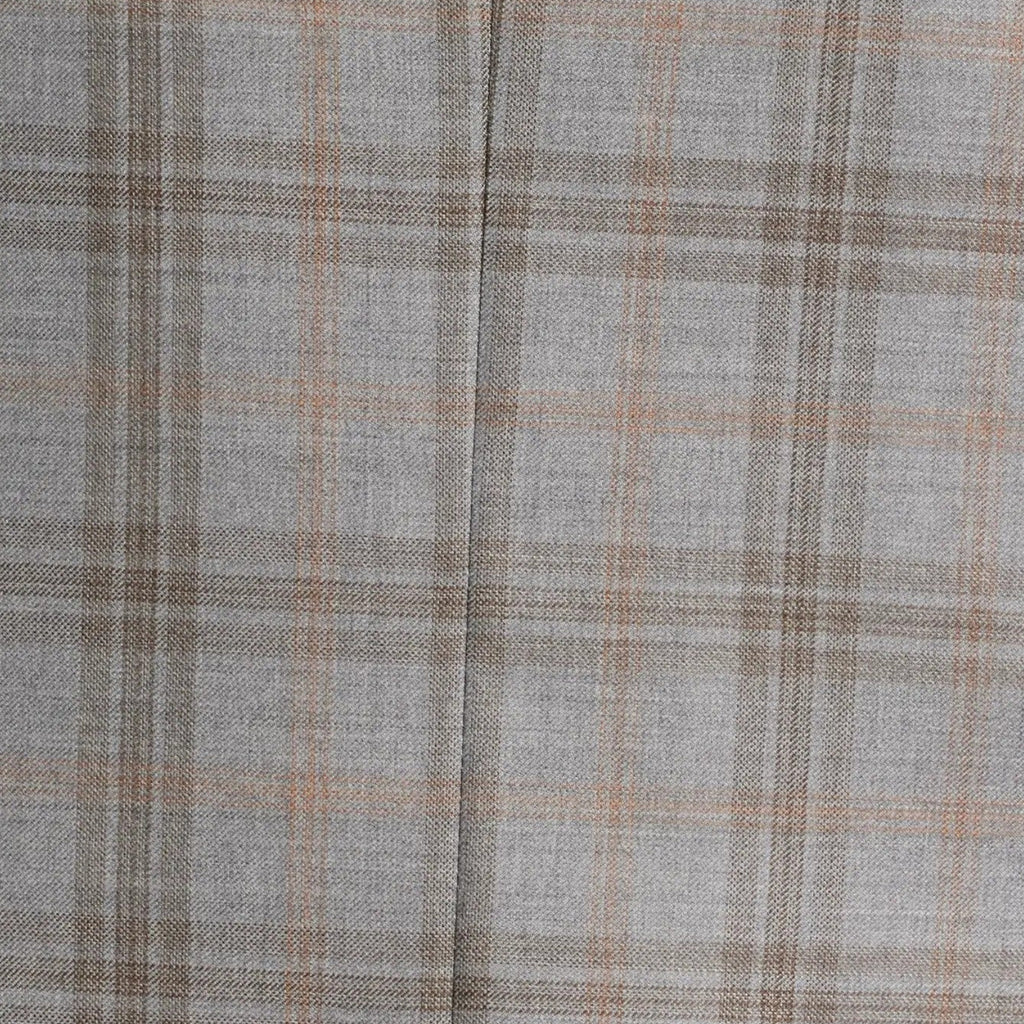 Men's Grey Plaid Two Button Casual Blazer